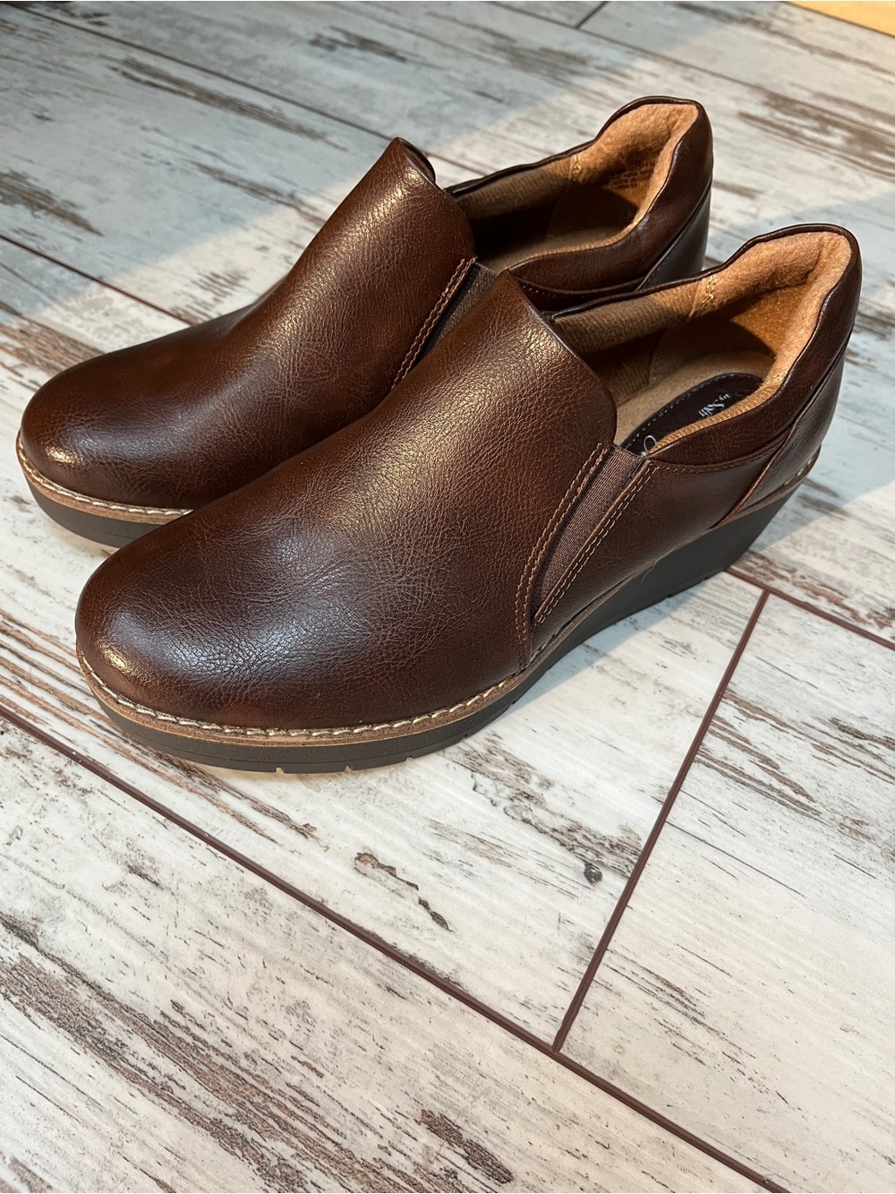 Eurosoft Fabri Wedge Slip On Loafer Boots Womens 7.5M Dark Brown Comfort - Picture 5 of 13